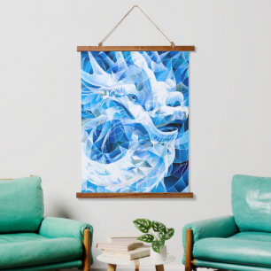 Blue Sky Mosaic Dragon  Hanging Tapestry