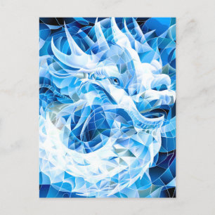Blue Sky Mosaic Dragon Holiday Postcard