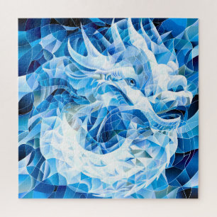 Blue Sky Mosaic Dragon Jigsaw Puzzle