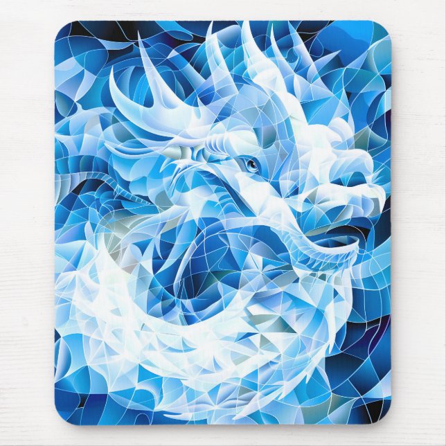 Blue Sky Mosaic Dragon  Mouse Mat (Front)