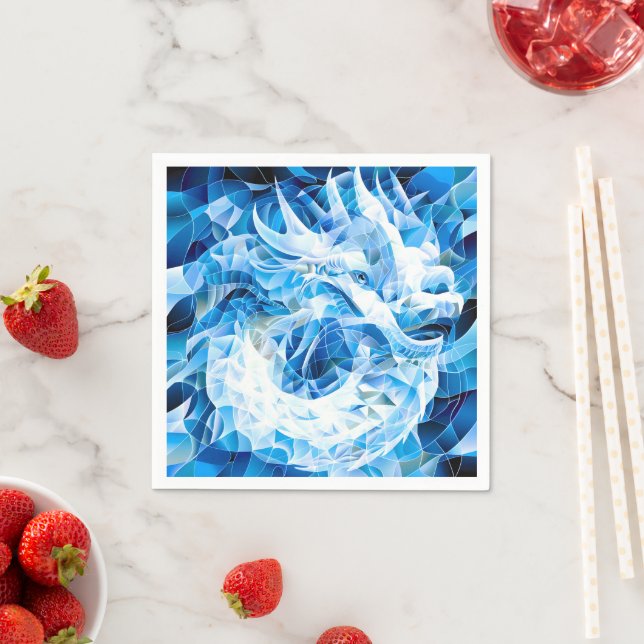 Blue Sky Mosaic Dragon  Napkin (Insitu)