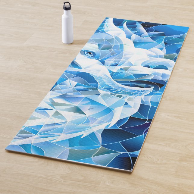 Blue Sky Mosaic Dragon  Yoga Mat (In Situ)