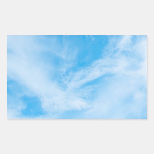 Blue Sky Nature White Clouds Blank Template Rectangular Sticker (Front)