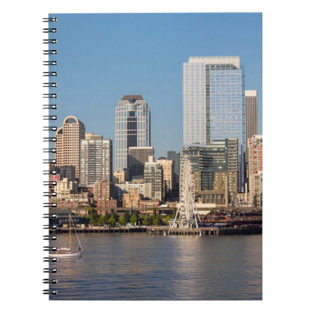 Blue sky over the Elliott Bay waterfront Notebook (Front)