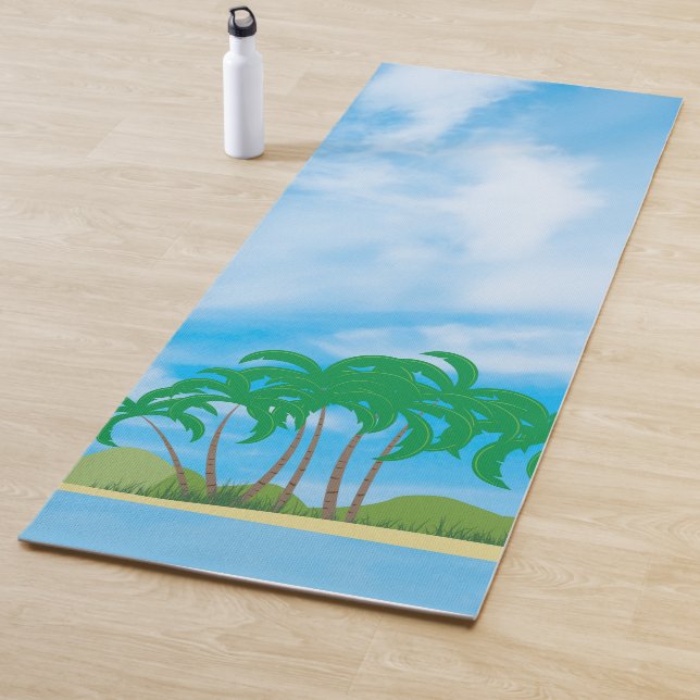 Blue Sky Palms Island Fitness Elegant Template Yoga Mat (In Situ)