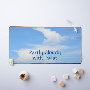 Blue Sky Partly Cloudy with a Twist Customisable Desk Mat