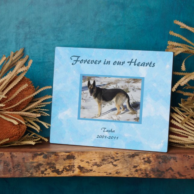 Blue SKy Pet Memorial Photo Plaque (Side)