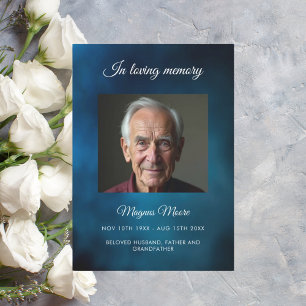 Blue sky photo funeral program card