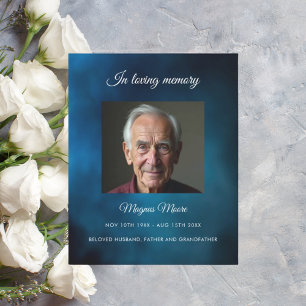 Blue sky photo funeral program card