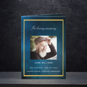 Blue sky photo funeral program thank you card