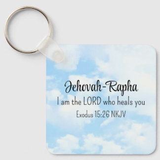 Blue Sky Photo I am the Lord Who Heals Bible Verse Key Ring