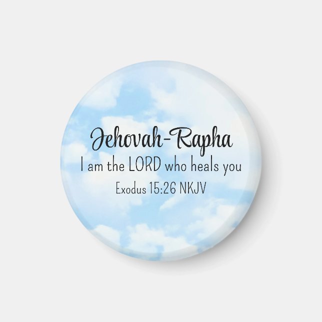 Blue Sky Photo I am the Lord Who Heals Bible Verse Magnet (Front)