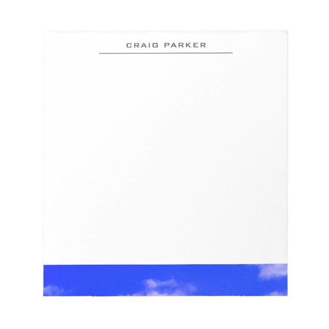 Blue Sky Professional Plain Simple Minimalist Notepad (Front)