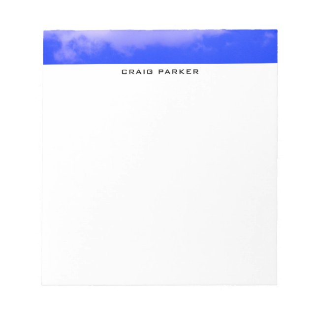 Blue Sky Professional Plain Simple Minimalist Notepad (Front)