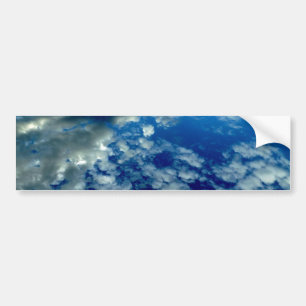 BLUE SKY PUFFY CLOUDS SPACE PHOTOGRAPHY WALLPAPERS BUMPER STICKER