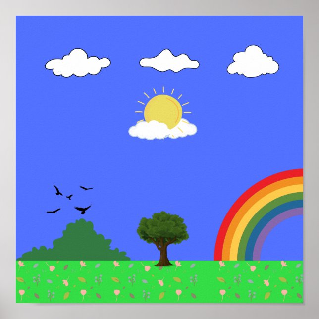 Blue sky rainbow poster (Front)