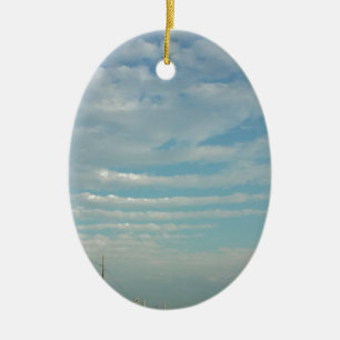 blue sky ripple clouds ceramic tree decoration