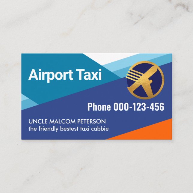 Blue Sky Runways Airport Taxi Business Card (Front)