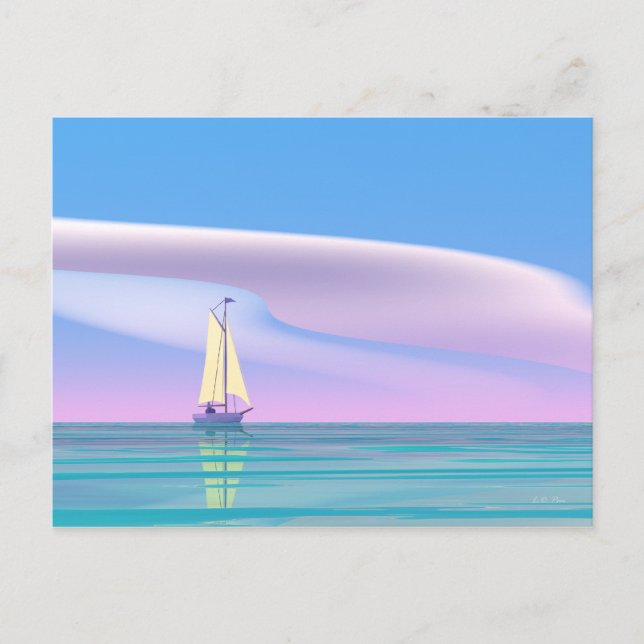 Blue Sky Sailing Postcard (Front)