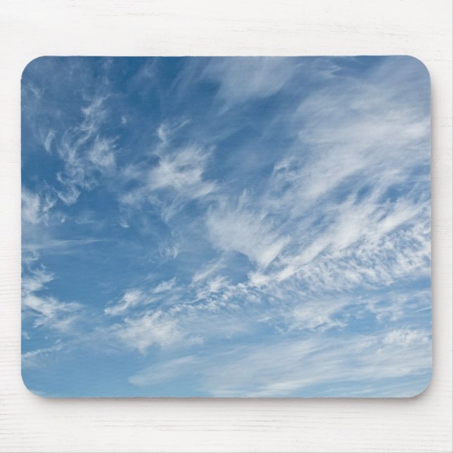 Blue Sky Scattered White Clouds Blue Pattern Mouse Mat (Front)