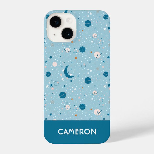 Blue Sky & Space Pattern iPhone Case (Back)