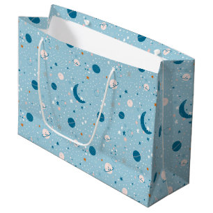 Blue Sky & Space Pattern Large Gift Bag