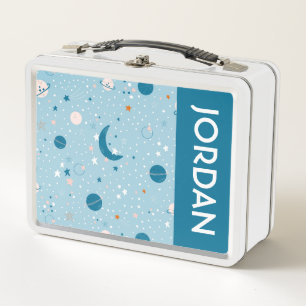 Blue Sky & Space Pattern Metal Lunch Box