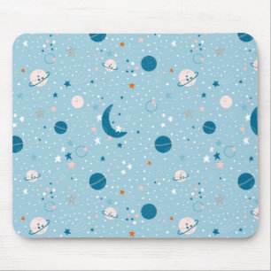 Blue Sky & Space Pattern Mouse Mat