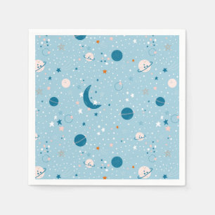 Blue Sky & Space Pattern Napkin