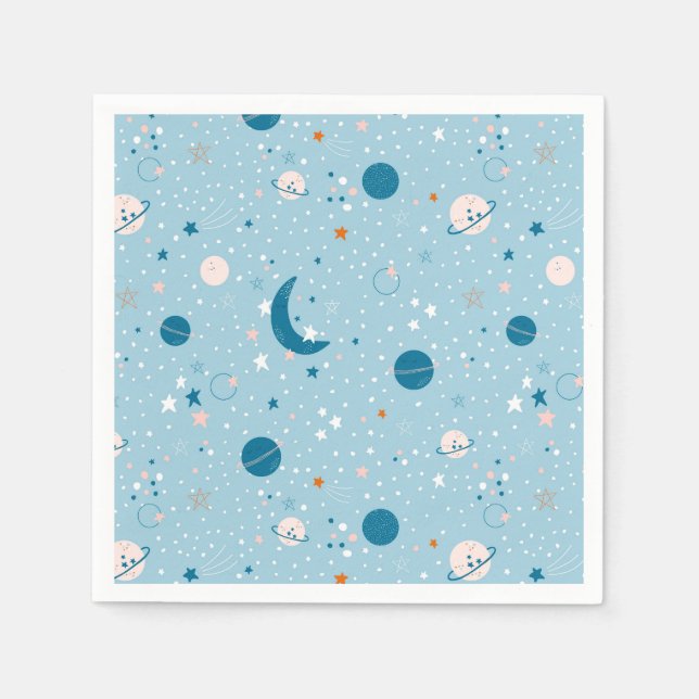 Blue Sky & Space Pattern Napkin (Front)
