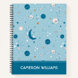 Blue Sky & Space Pattern Notebook