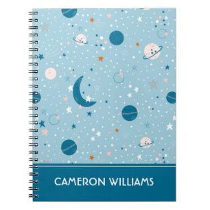 Blue Sky & Space Pattern Notebook