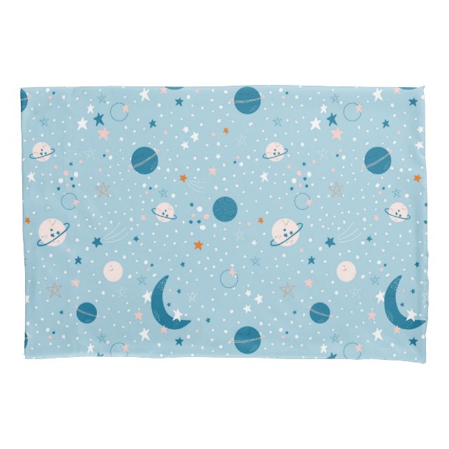 Blue Sky & Space Pattern Pillowcase (Front)