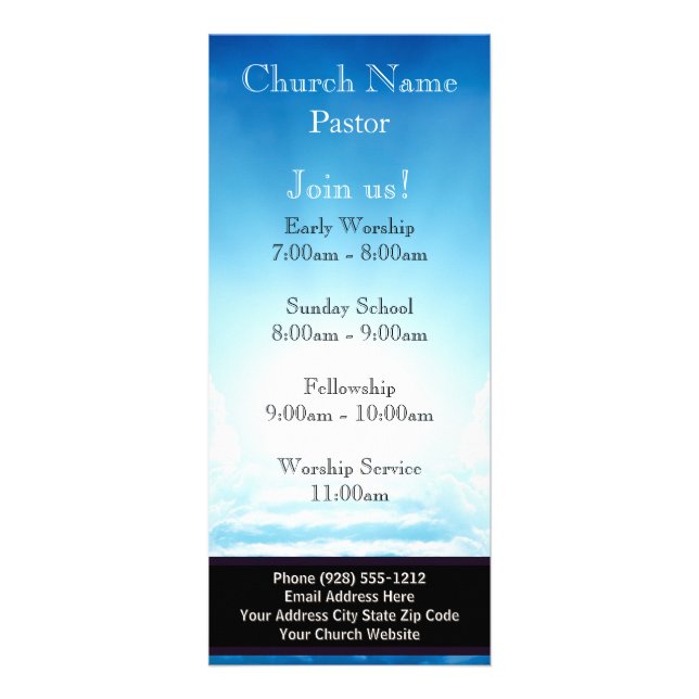 Blue Sky Stairs Church Rack Card, Join Us Services Card (Front)