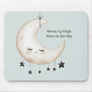 Blue Sky Stars Happy Moon Eyelashes Mouse Mat