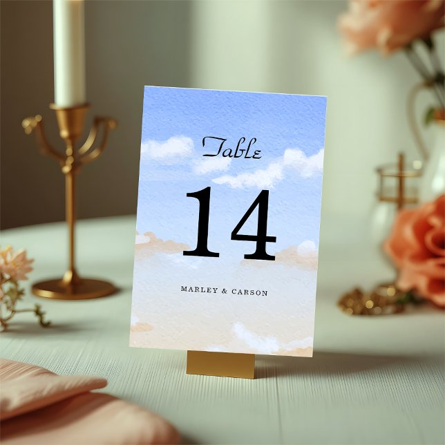 Blue Sky Summer Beach Wedding  Table Number (Creator Uploaded)