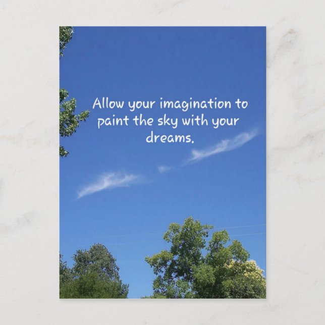 Blue Sky Tree Tops Inspirational Quote Postcard (Front)