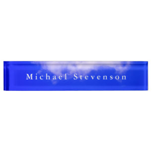 Blue Sky Trendy Modern Unique Nameplate