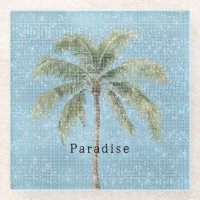 Blue Sky Tropical Palm Tree Sparkle 