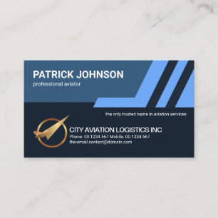 Blue Sky Upward Lines Aviation Logistics Business Card