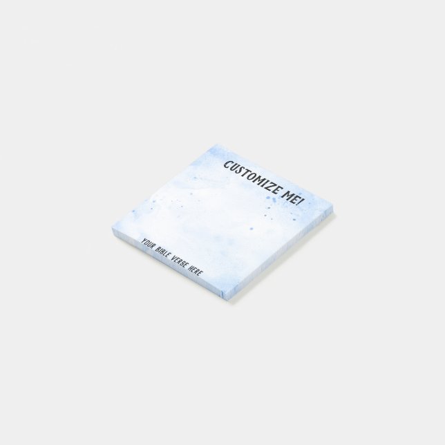 Blue Sky Watercolor Any Bible Verse Post-it Notes (Angled)