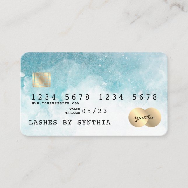 Blue Sky Watercolor Credit Card Style (Front)