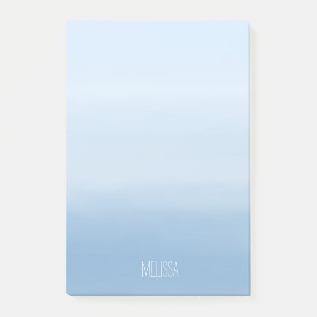 Blue sky watercolor ombre post-it notes (Front)