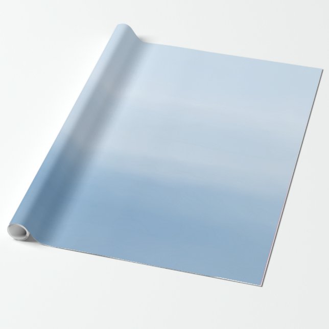 Blue sky watercolor ombre wrapping paper (Unrolled)
