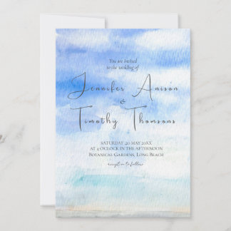 blue sky wedding invitation
