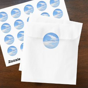 Blue Sky White Cloud Classic Round Sticker