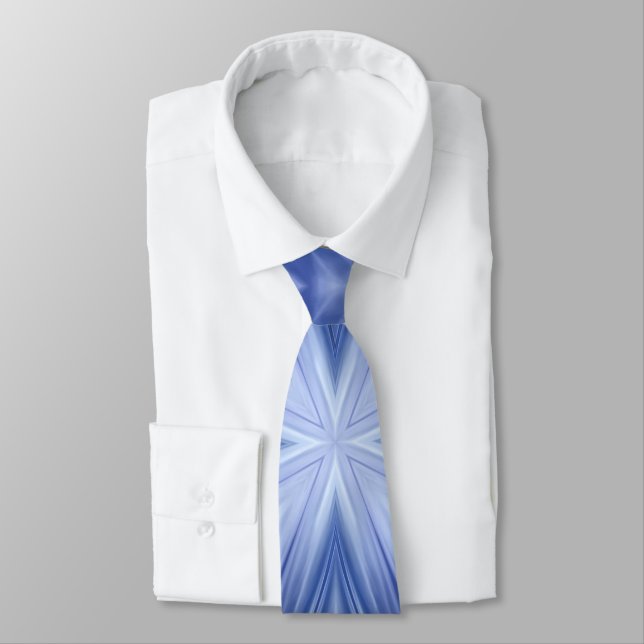 Blue Sky White Clouds Abstract Pattern Tie (Tied)