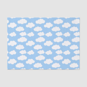 Blue Sky White Clouds Decoupage  Tissue Paper
