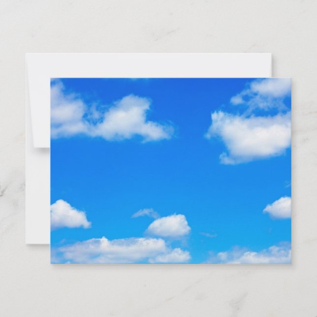 Blue Sky White Clouds Heavenly Cloud Background (Front)