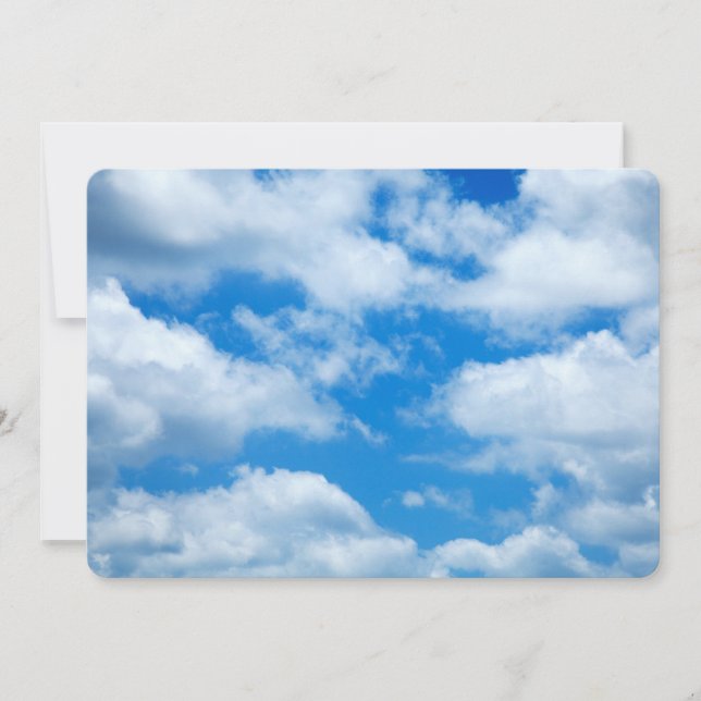 Blue Sky White Clouds Heavenly Skies Background (Front)